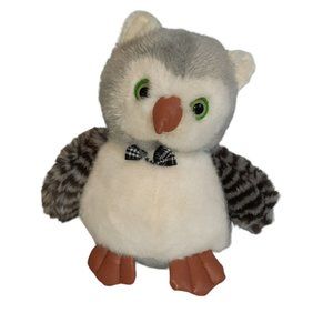 Soft Things Gray Great Horned Owl With Bow Tie Plush Stuffed Animal 10"